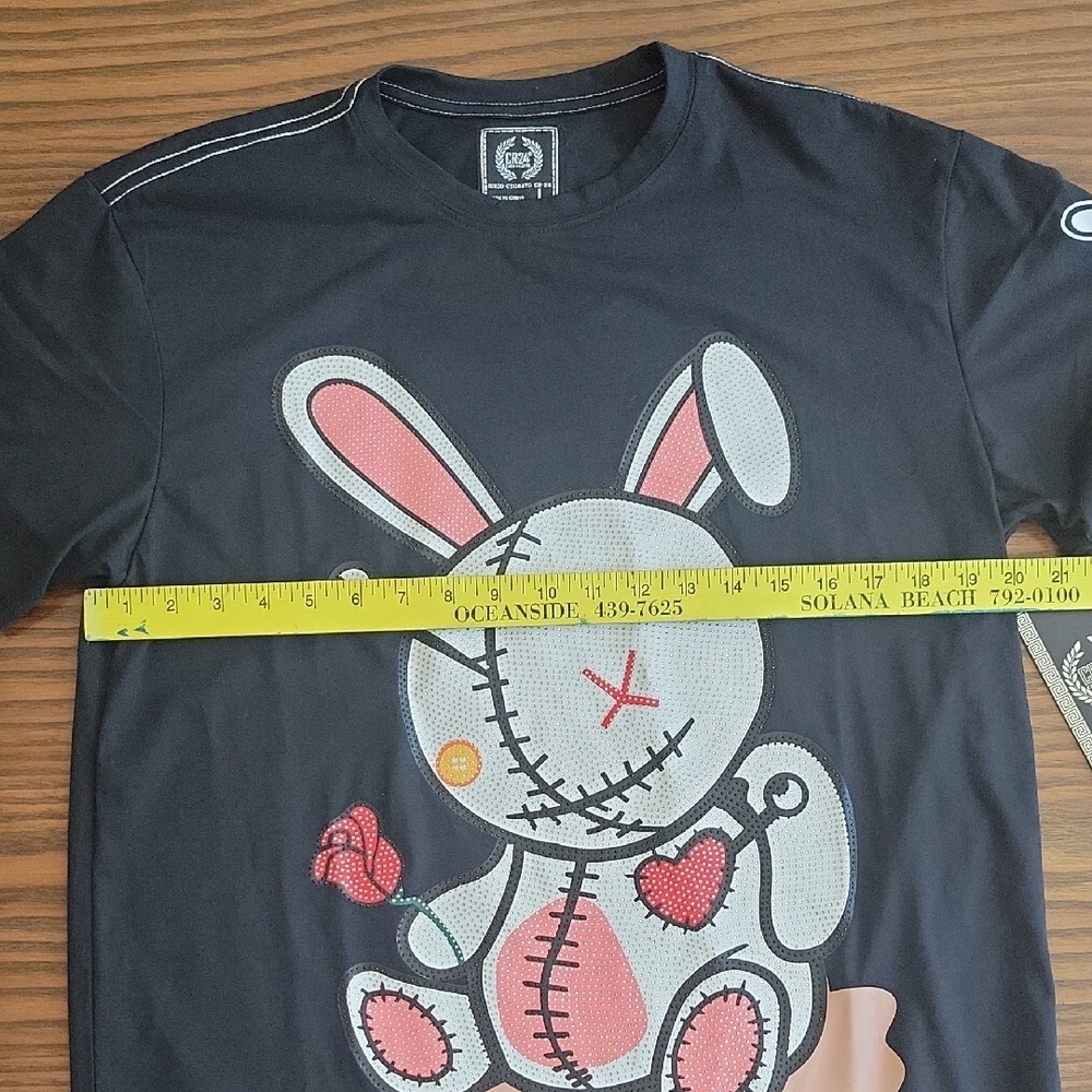 NWT -- CR-24 Men's Black Bunny Graphic Short-Sleeved T-Shirt | Size: L - Picture 9 of 11